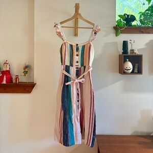 J. Crew Colorful Striped Midi Dress